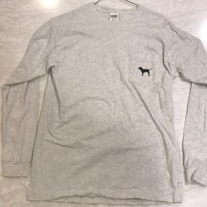VS PINK Shirt!! Light Gray Dog Logo